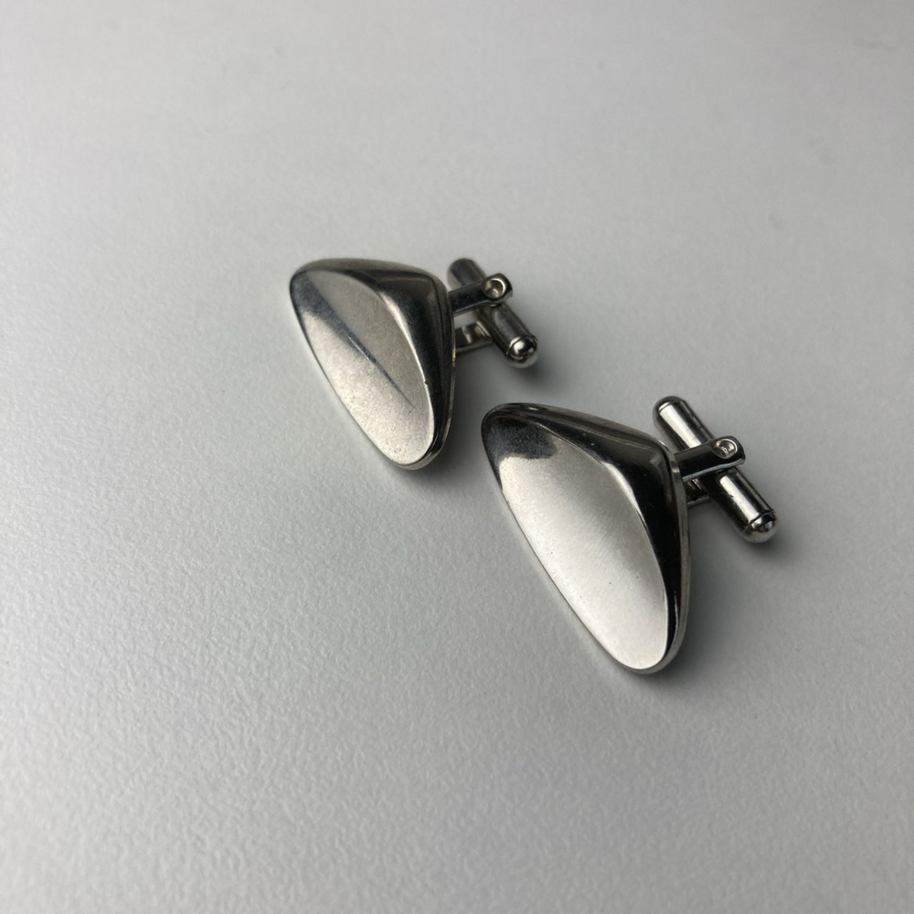 Vintage Antique Abstract‎ Triangle Metal Cufflinks